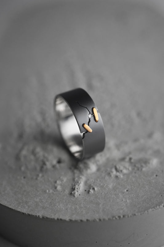 JuCi Band Ring Dark Duo With Diamond