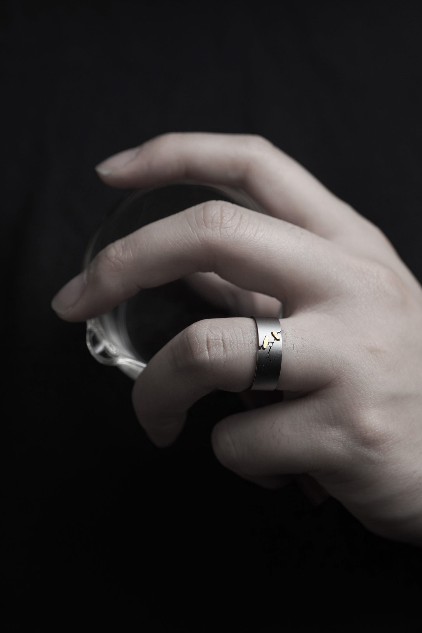 JuCi Band Ring Dark Duo With Diamond