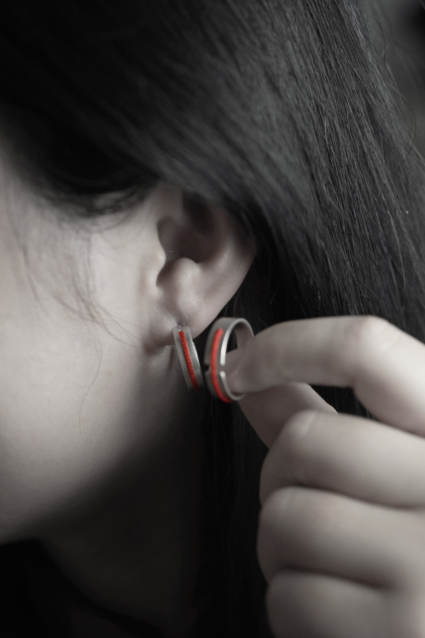 Red Line Earring