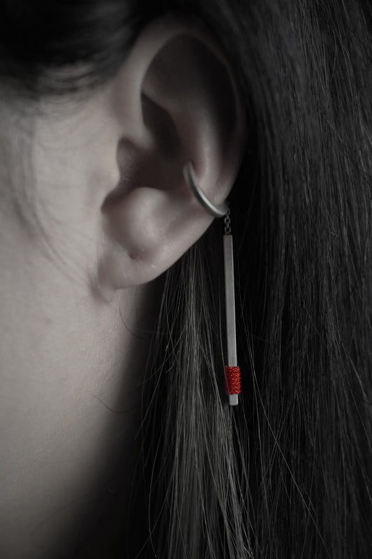 Red Line Ear Cuff Dangle