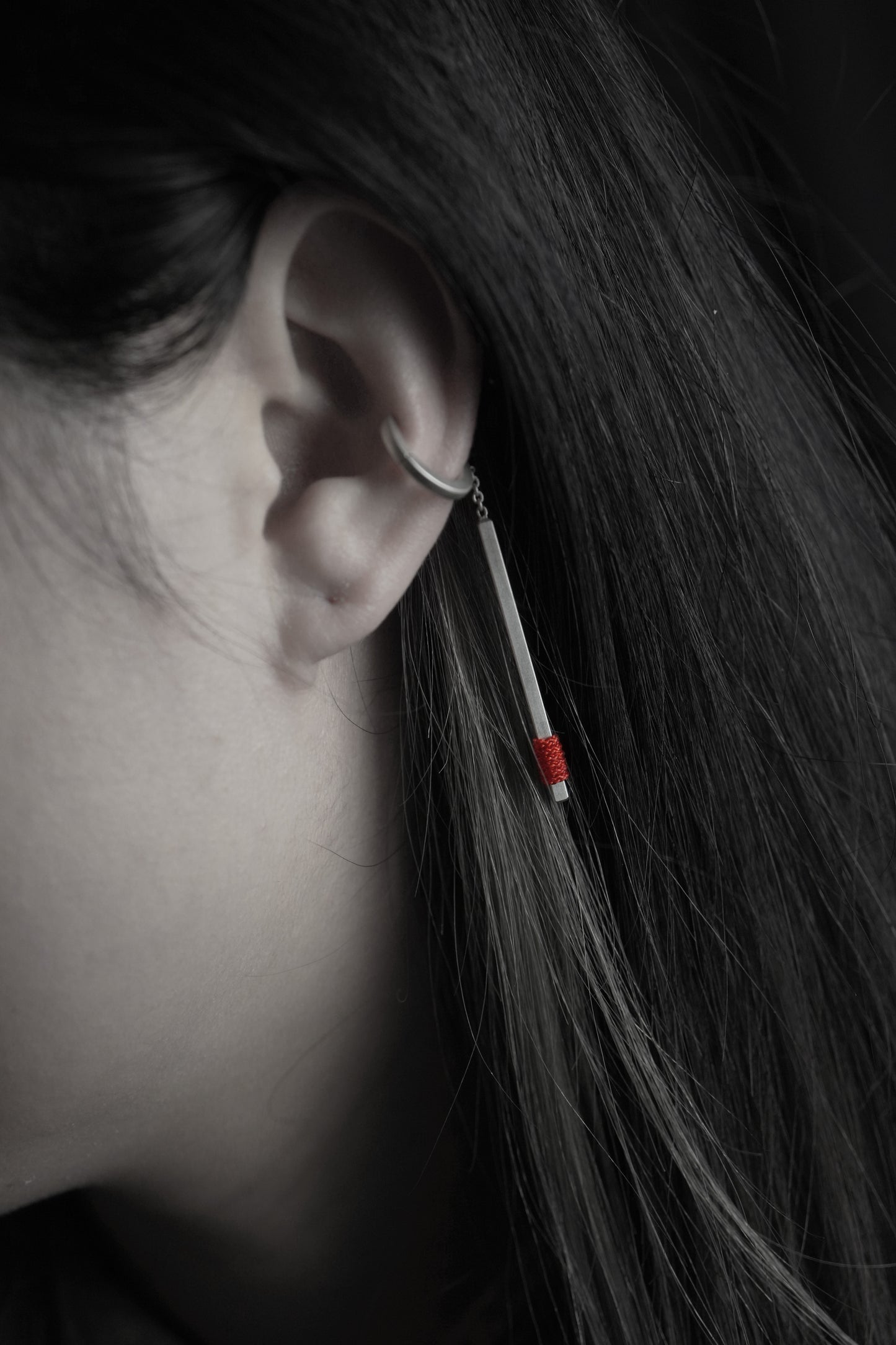 Red Line Ear Cuff Dangle
