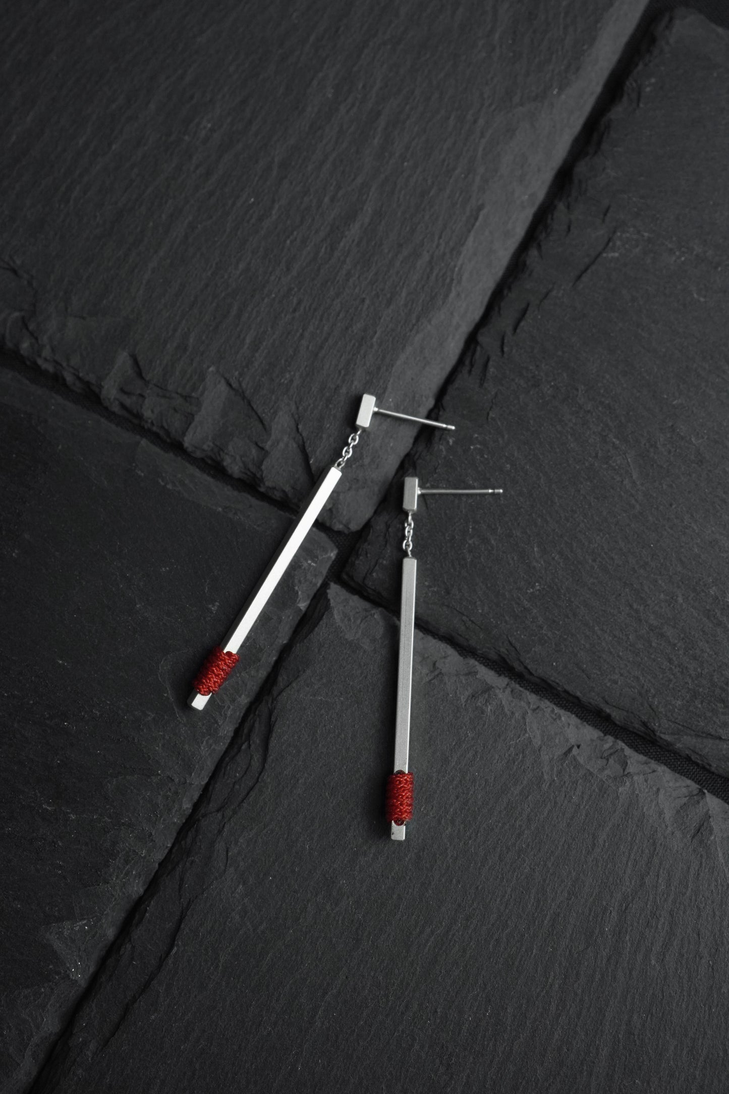 Red Line Earring Dangle