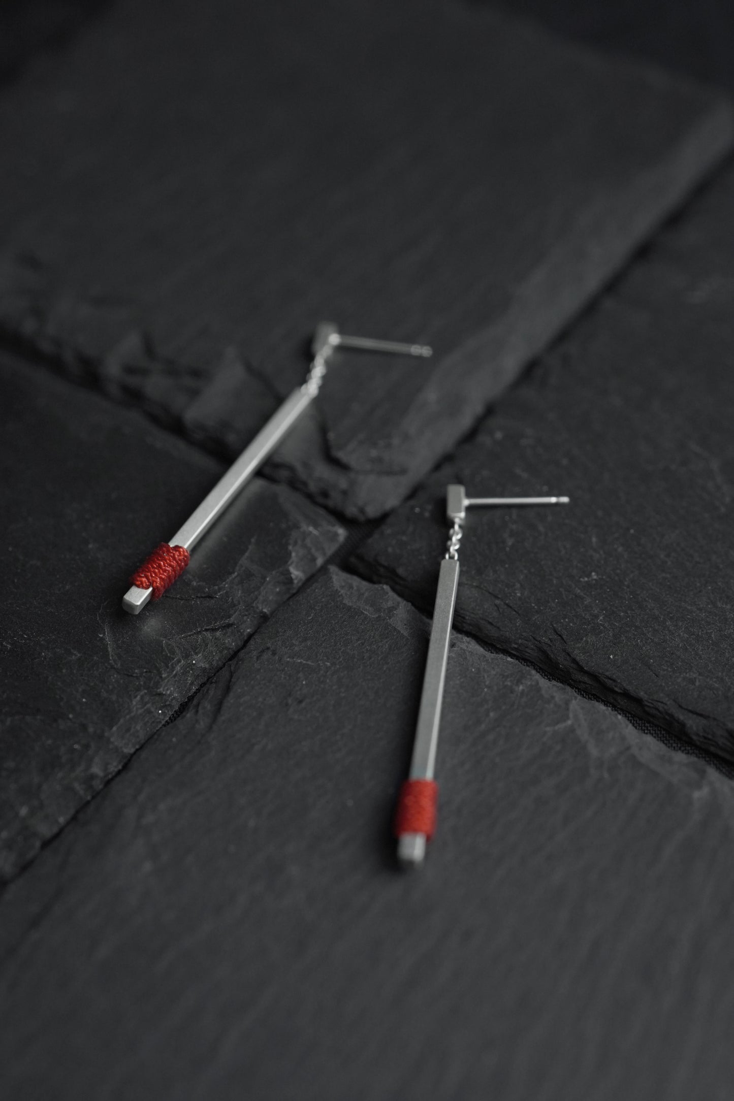 Red Line Earring Dangle