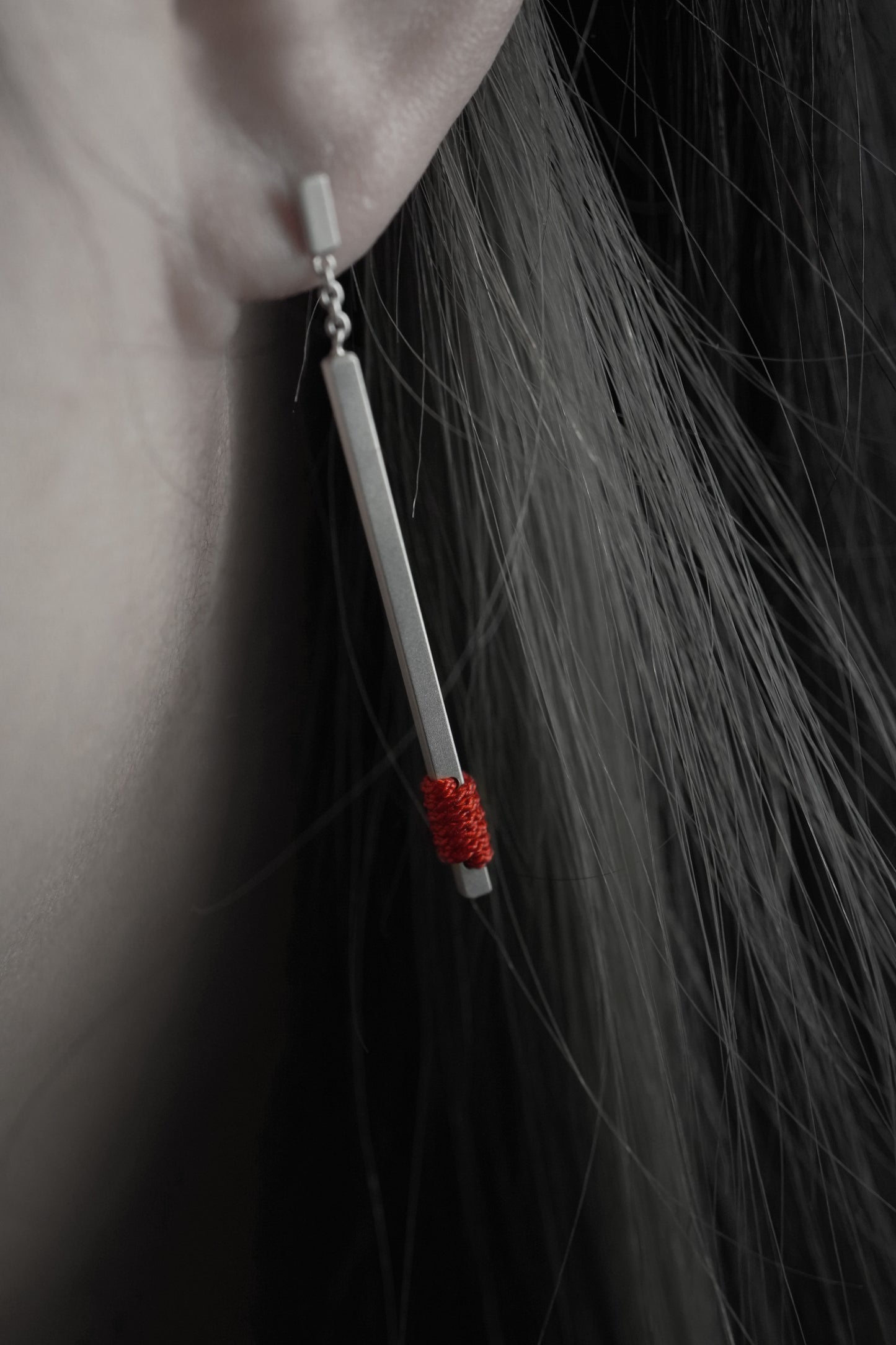 Red Line Earring Dangle