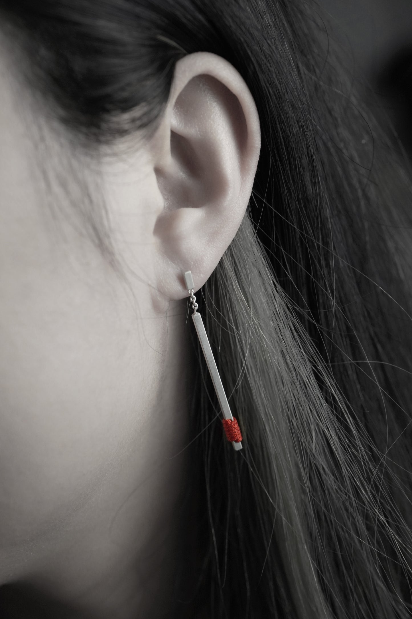 Red Line Earring Dangle