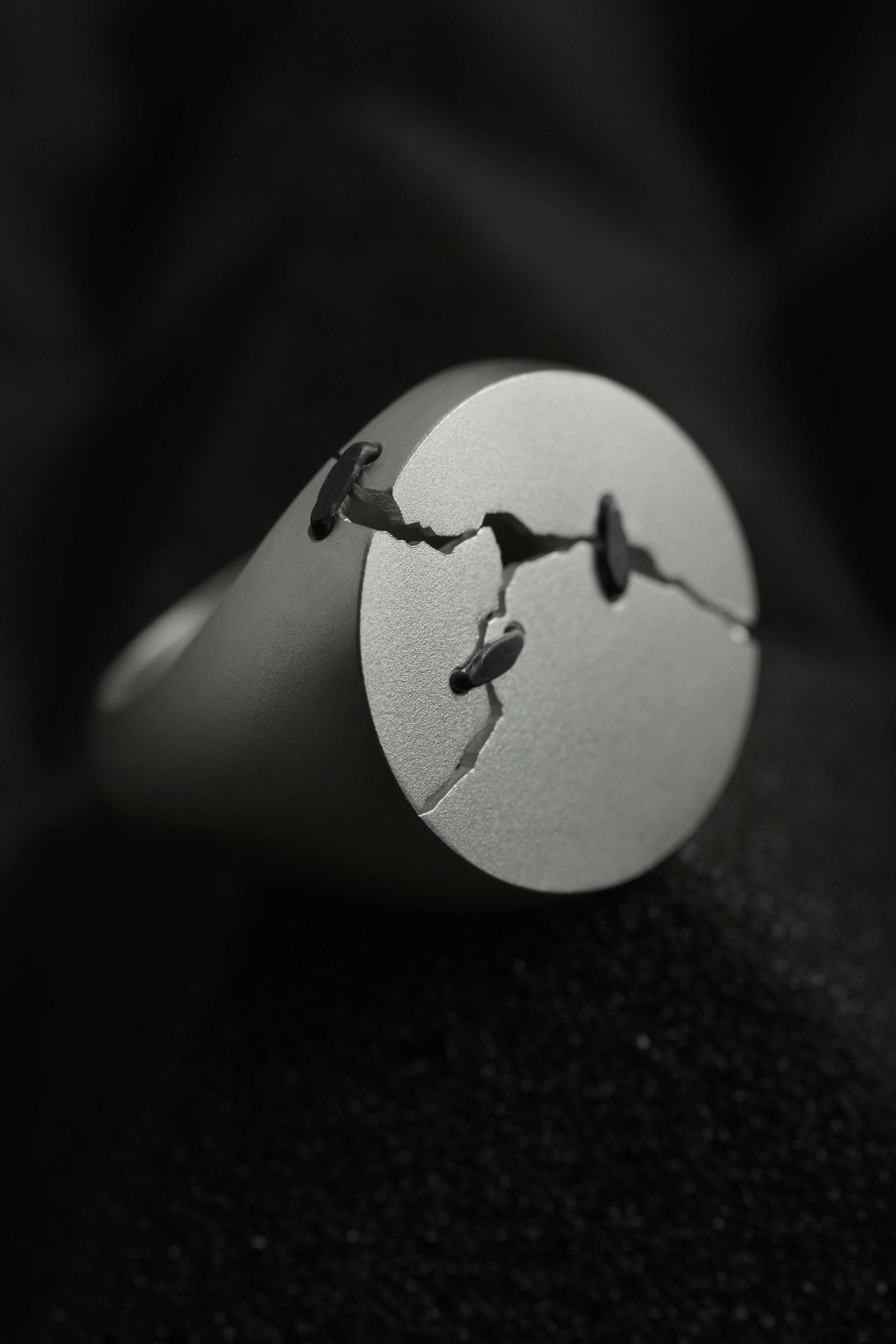 JuCi Signet Ring Round Black