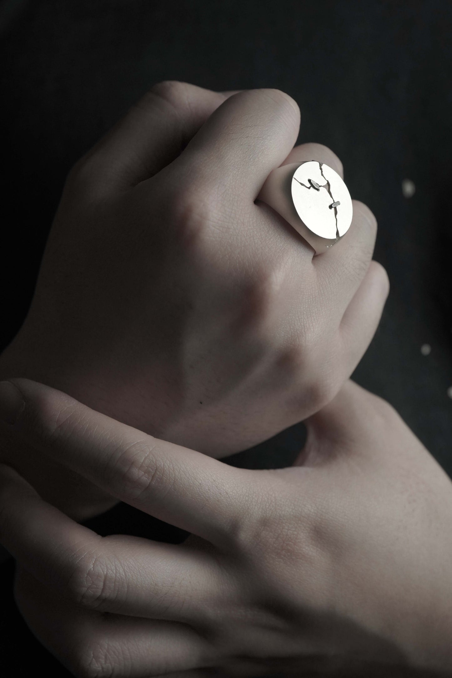 JuCi Signet Ring Round Black
