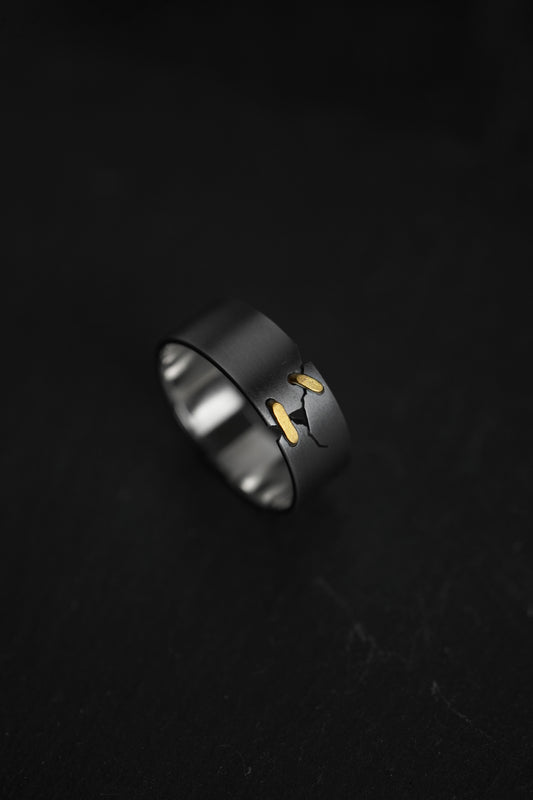 JuCi Band Ring Dark Duo With Diamond