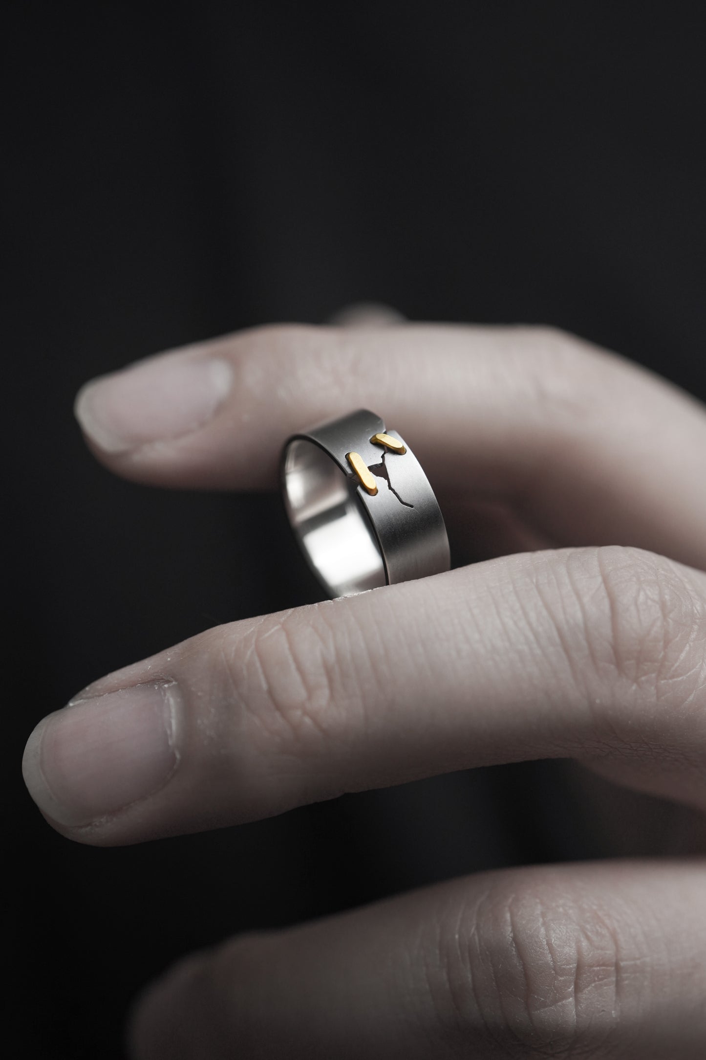 JuCi Band Ring Dark Duo With Diamond