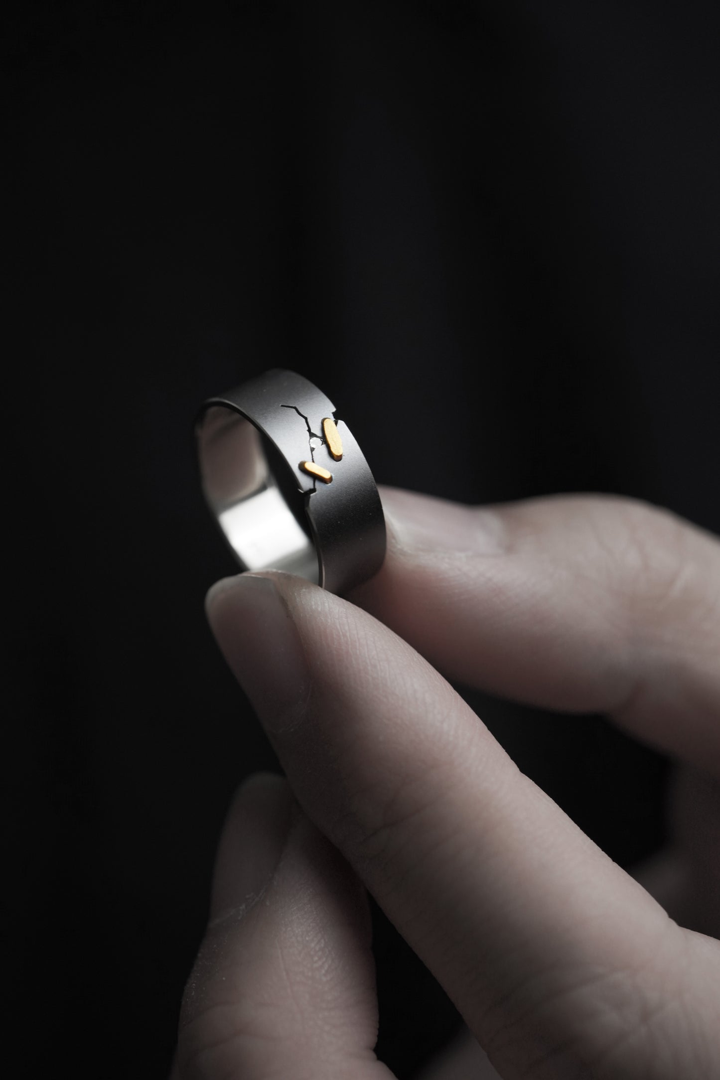 JuCi Band Ring Dark Duo With Diamond