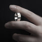 JuCi Band Ring White Duo With Ruby