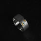 JuCi Band Ring White Duo With Emerald