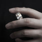 JuCi Band Ring White Duo With Emerald